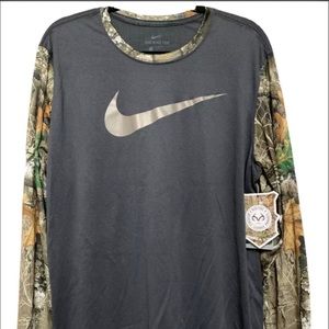 RARE Nike X RealTree Dri-Fit LS Legend Camo Mens Sz XL Long Sleeve Tee M22932